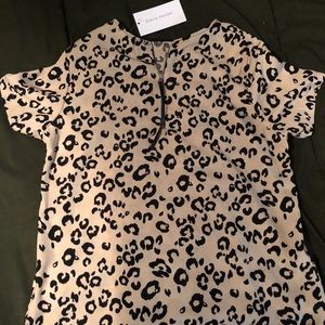 Dress blouse leopard print
